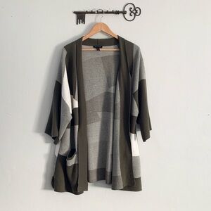 H by Halston Olive and Gray Cardigan Womans XL